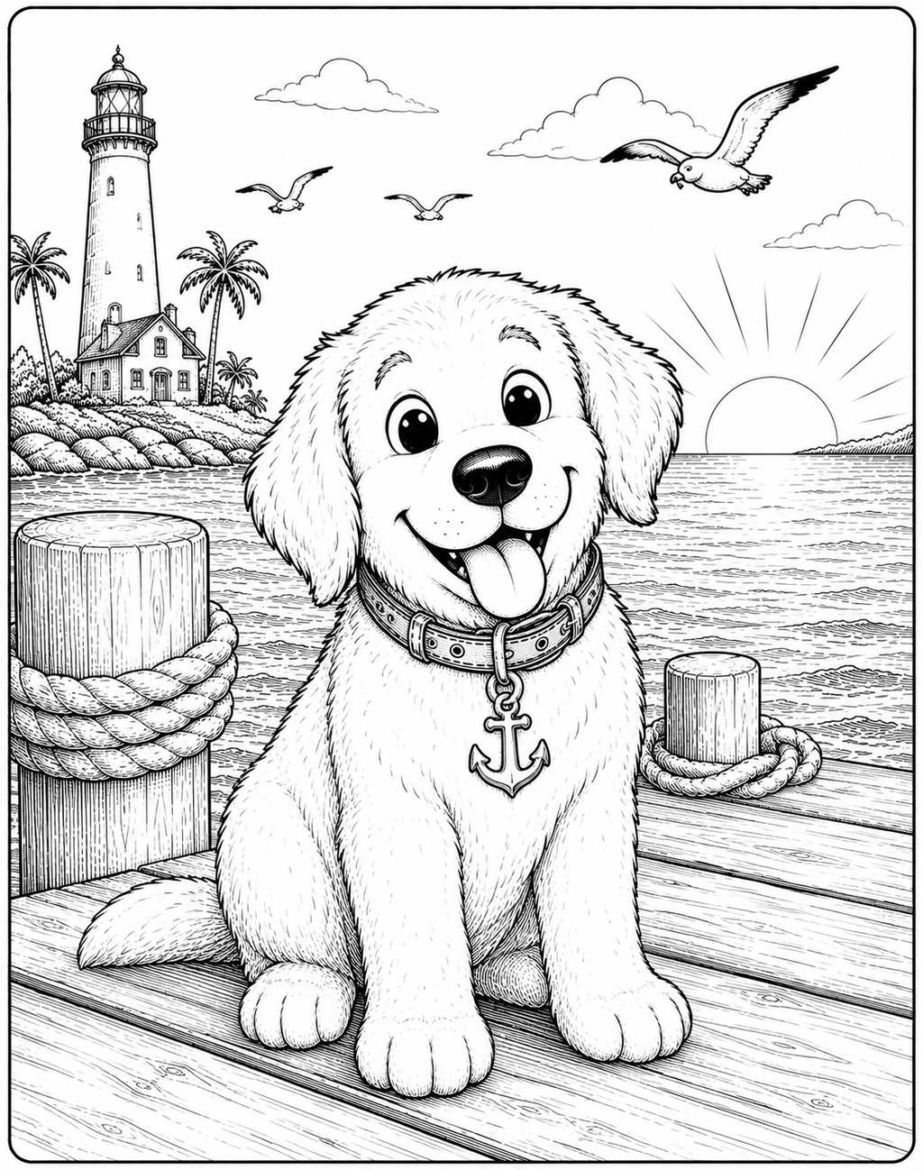 Captain Salty’s Coastal Adventures Coloring Book for Kids | 50+ Pages of Fishing, Boating & Beach Fun | 912 Coastal Kids Activity Book