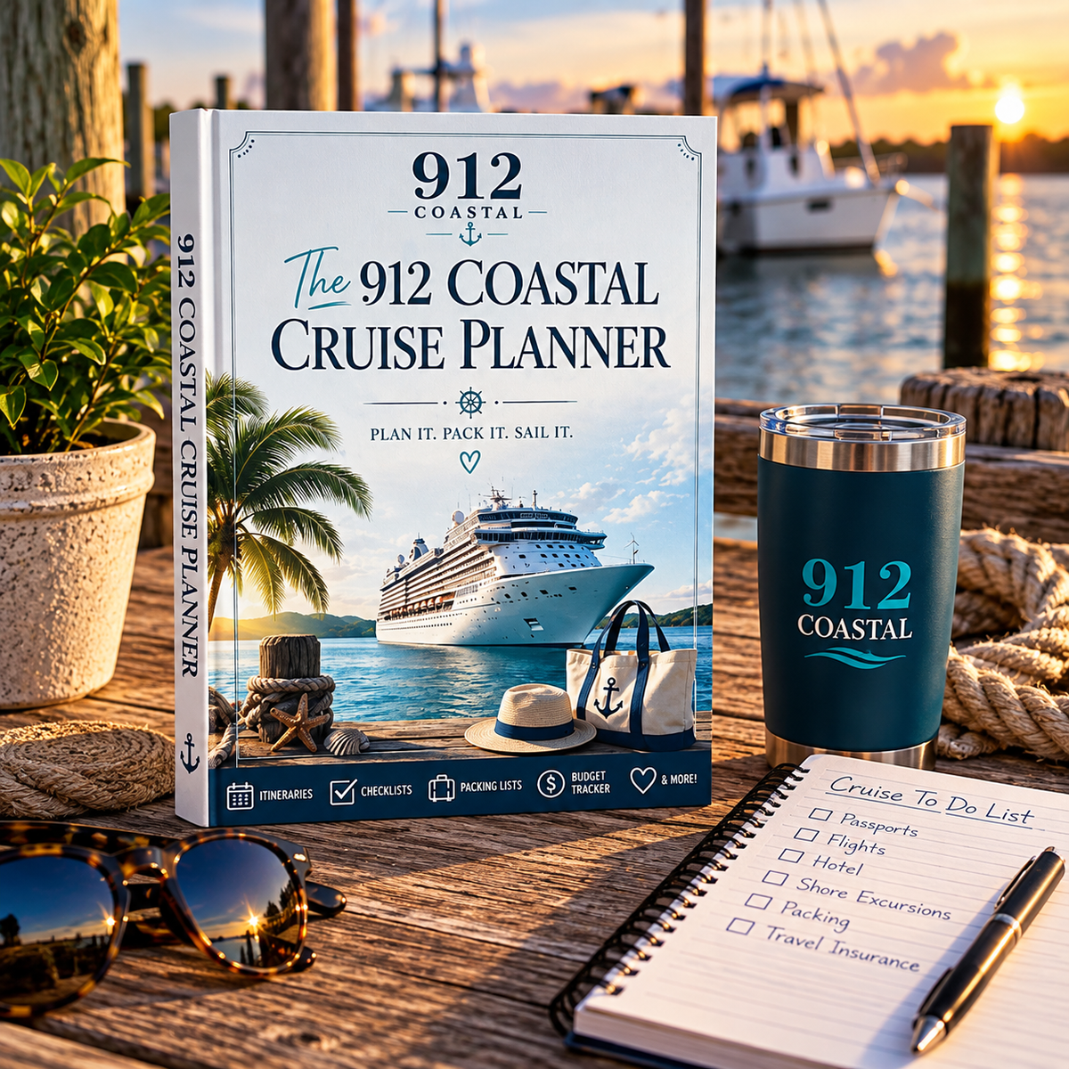 912 Coastal Cruise Planner | Printable Cruise Travel Planner PDF | Cruise Checklist, Packing List, Budget & Excursion Planner | Instant Download