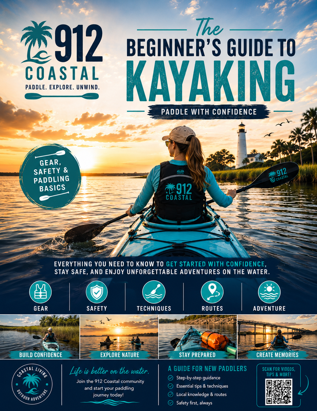 Beginner's Guide to Kayaking | 24-Page Digital PDF | Safety, Gear, Paddling Tips & Kayak Fishing | 912 Coastal
