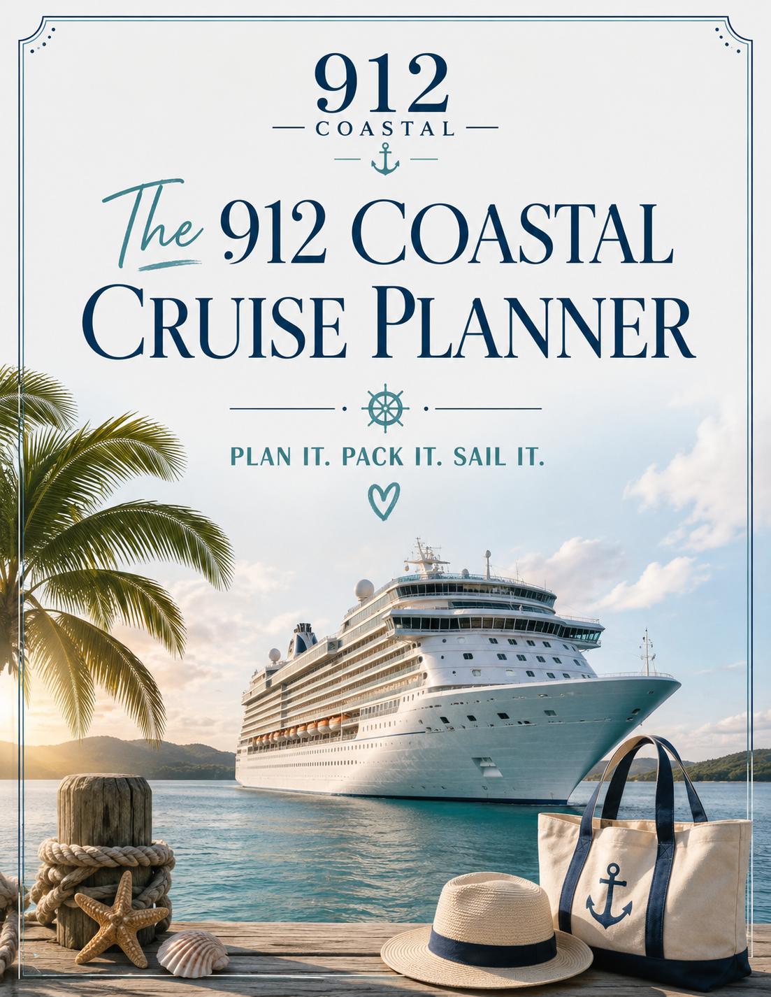 912 Coastal Cruise Planner | Printable Cruise Travel Planner PDF | Cruise Checklist, Packing List, Budget & Excursion Planner | Instant Download
