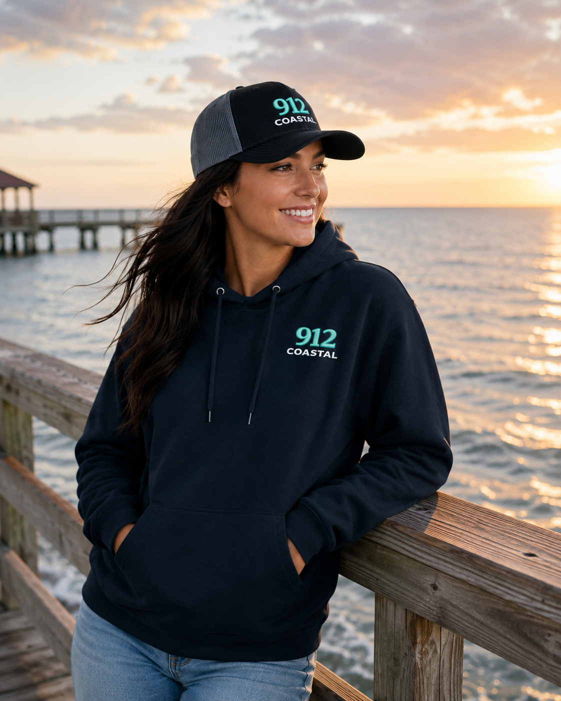 912 Coastal Premium Hoodie | Fishing & Beach Coastal Sweatshirt