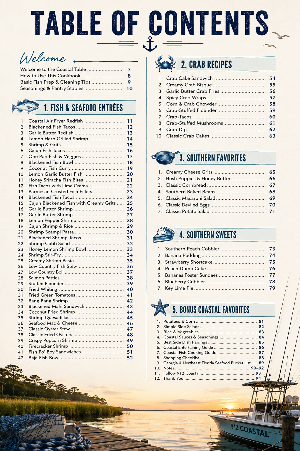 912 Coastal Inshore Catches Cookbook