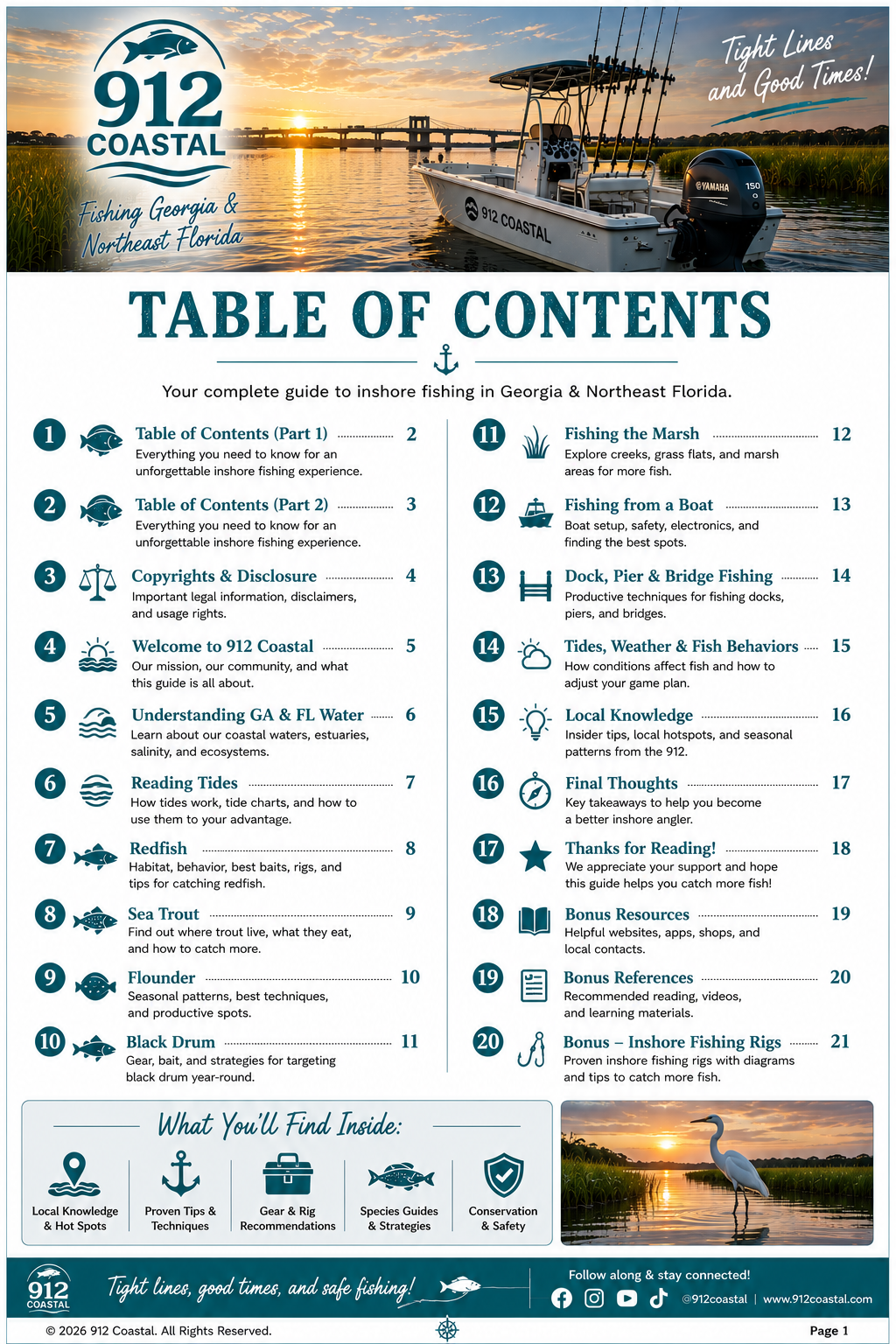 Georgia & Northeast Florida Inshore Fishing Guide | 20-Page Digital PDF for Redfish, Trout & Flounder